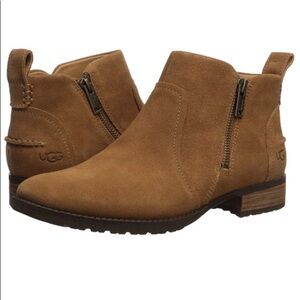 Ugg Aureo II Chestnut Brown Suede Leather Ankle Booties 9.0